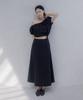 Memua Of Shirring Two-Way Blouse Set (Black) (Type A)