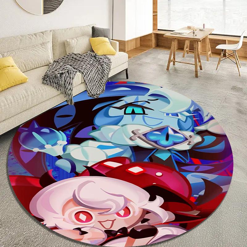 Cookie Run Kingdom Round Area Rug,Carpet Rug for Living Room Bedroom Sofa Playroom Decor,Non-slip Floor Mat20