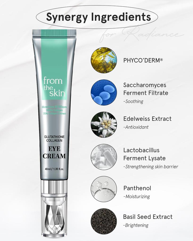 From the Skin Glutathione Collagen Eye Cream 40ml Contains glutathione