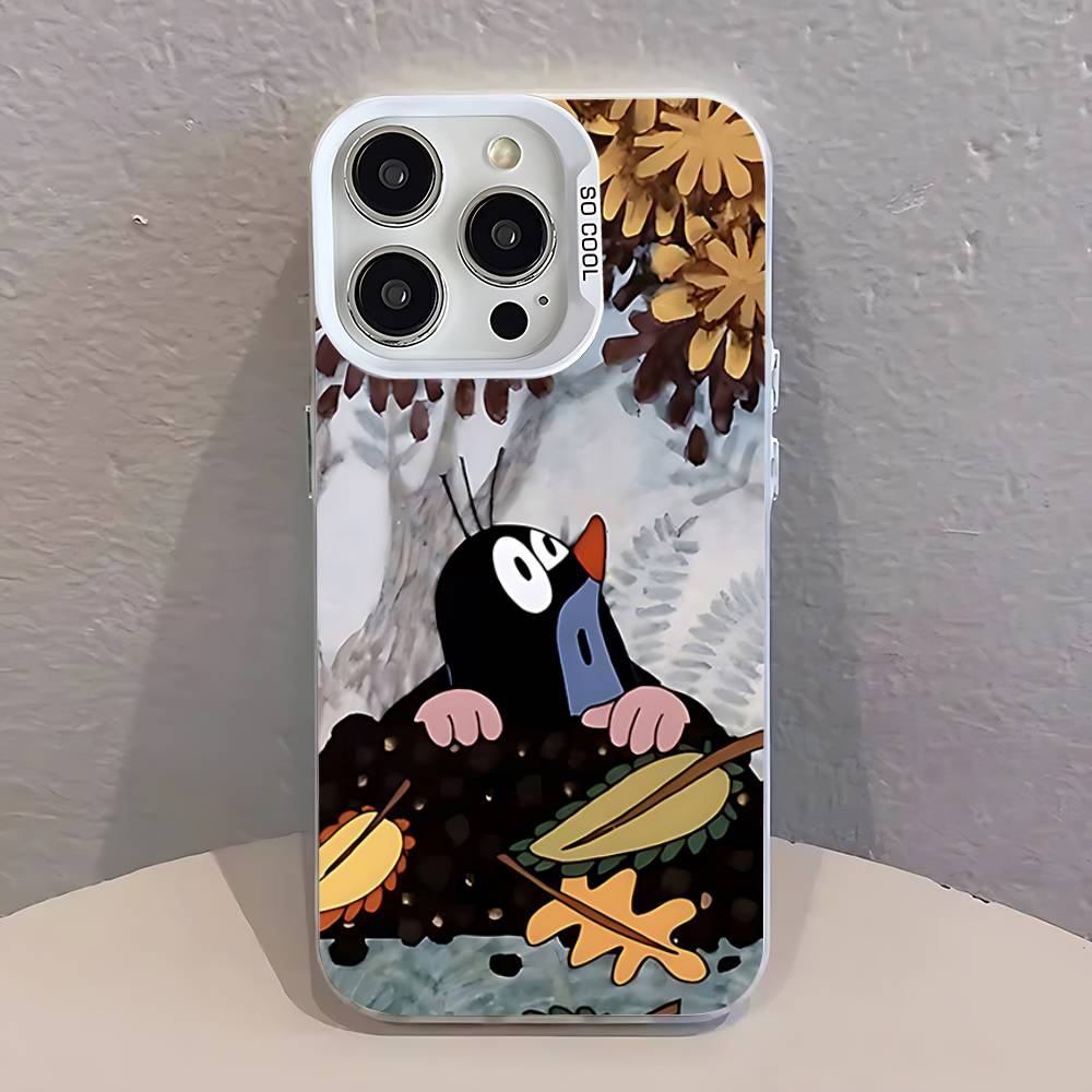 

Cartoon cute Little M-Mole Phone Case For iPhone 17,16,13,12,11,15,14,Pro,Max,Plus,SE4,Air,Mini White IMD Matte iPhone14Plus