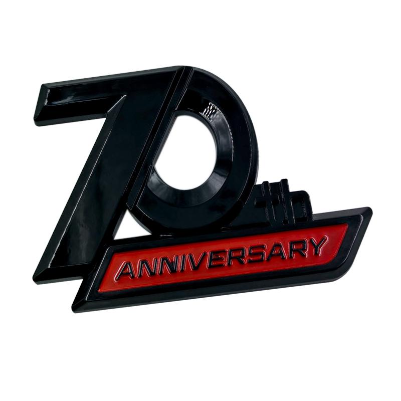 3d ABS Chrome Black Logo 70th Anniversary Emblem Car Fender Sticker 70th Anniversary Badge Sticker Accessories