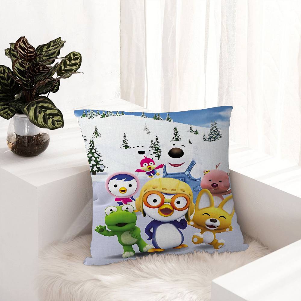 Cartoon P-Pororo Cute Pillow Gifts Home Office Furnishings Bedroom Sofa Car Cushion Cover Case 45x45cm