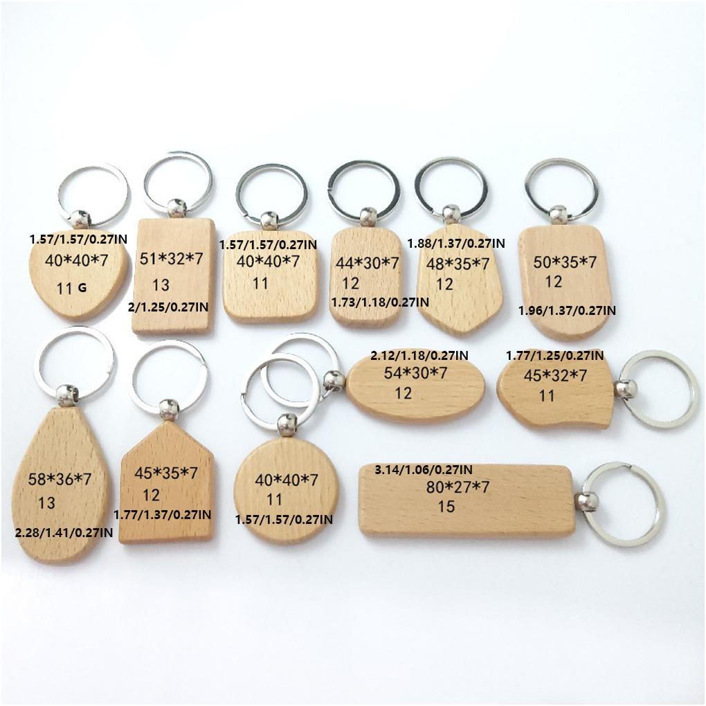 10 Stück Blanko Schlüsselanhänger Abnehmbarer Holzschlüsselanhänger Rucksack Geldbörse Schlüsselring Abnehmbarer Tragbarer Organizer Handwerksbedarf