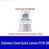 304 Stainless Steel Pneumatic Quick Connect Fitting for Air Hose and PTFE Tube, PC8-02.