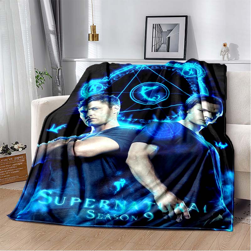 2026 New Supernatural Dean Sam Printed Blanket flannel Sofa Bed Cover for Four Seasons Comfortable Sleep Portable Warm Blanket