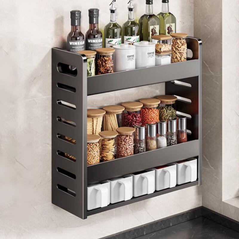 Yunshuang 3-Tier Kitchen Spice Rack with 5 Jars