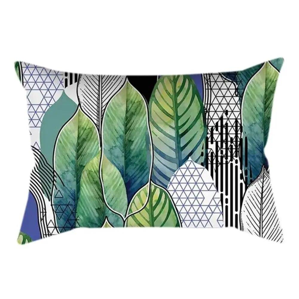 Rectangle Cushion Cover Plant Art Polyester Home Decor Elegant Pillow  For Living Room Sofa 30x50cm