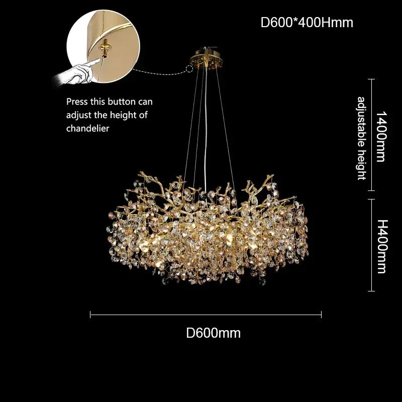 2025 New Modern Crystal Chandelier Nordic Luxury Restaurant Lamp Living Room Bedroom Sunflower Indoor Home Decoration Lamp