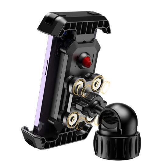 Universal Bike Phone Mount Shockproof Vibration Dampener for Mountain EBike Scooter Tool-Free Quick Release Holder with Air Cushion Tech