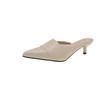 Fashion New Stiletto Pointed Toe Fashion Outside Wear Sandals and Slippers Versatile Comfortable Slip with Skirt Baotou Half Slippers