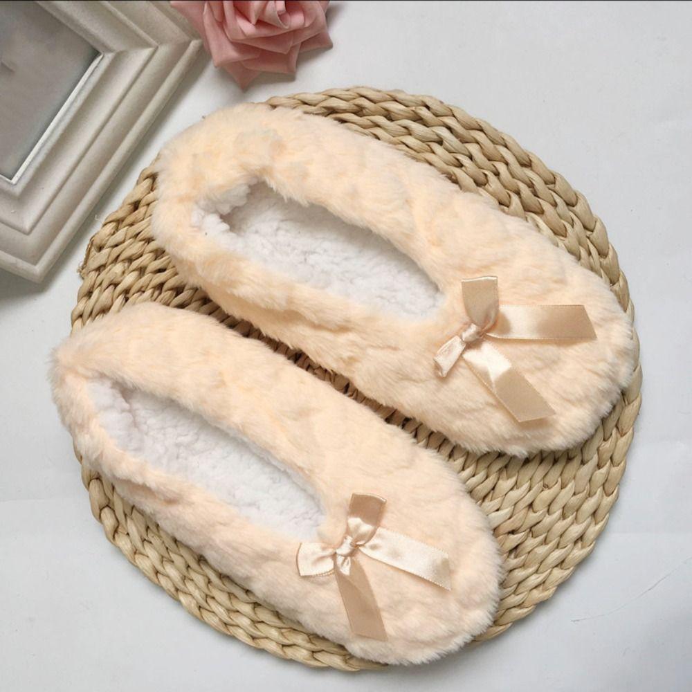 Thermische Plüschsocken mit Anti-Rutsch-Bogen, Schlafsocken, Einfache Winter-Bodensocken für Damen