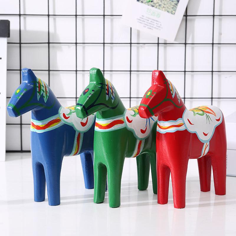 Wooden Horse Decor With Handcrafted Art For Home Living Room Gift For Celebrations