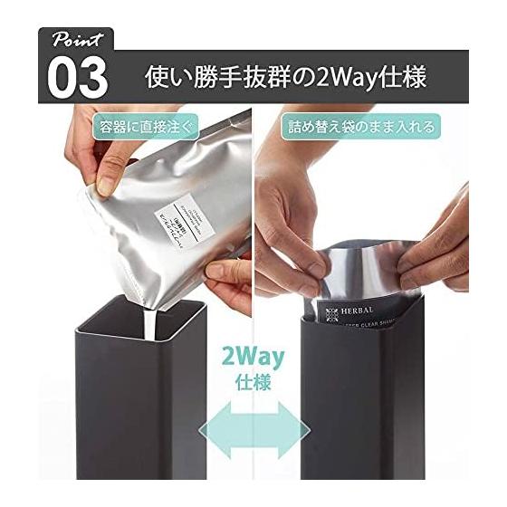 Yamazaki Jitsugyo Magnetic Two-Way Dispenser Set of 3 Shampoo Conditioner Foam Type Refill Tower White 5210 4258 4260