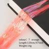 Colorful Bright Crochet Hair Extensions Colorful Silk Rainbow Silk Synthetic Fiber Sparkling Hair Extensions Party Use