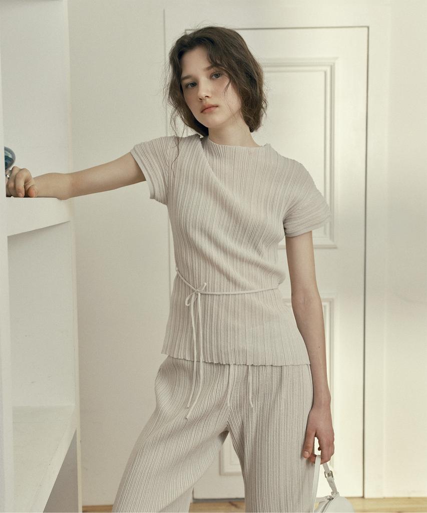 JUCYJUDY Belted Pleated Knit Top J1Kt321I
