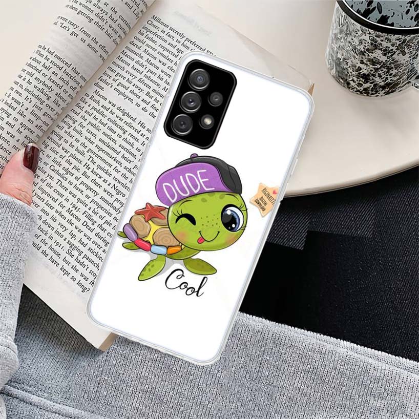 Cartoon Sea Turtle Tortoise Phone Case for Samsung Galaxy A17 A16 A15 A14 A13 A57 A56 A55 A54 A53 A37 A36 A35 A34 A33 A26 A25 A2