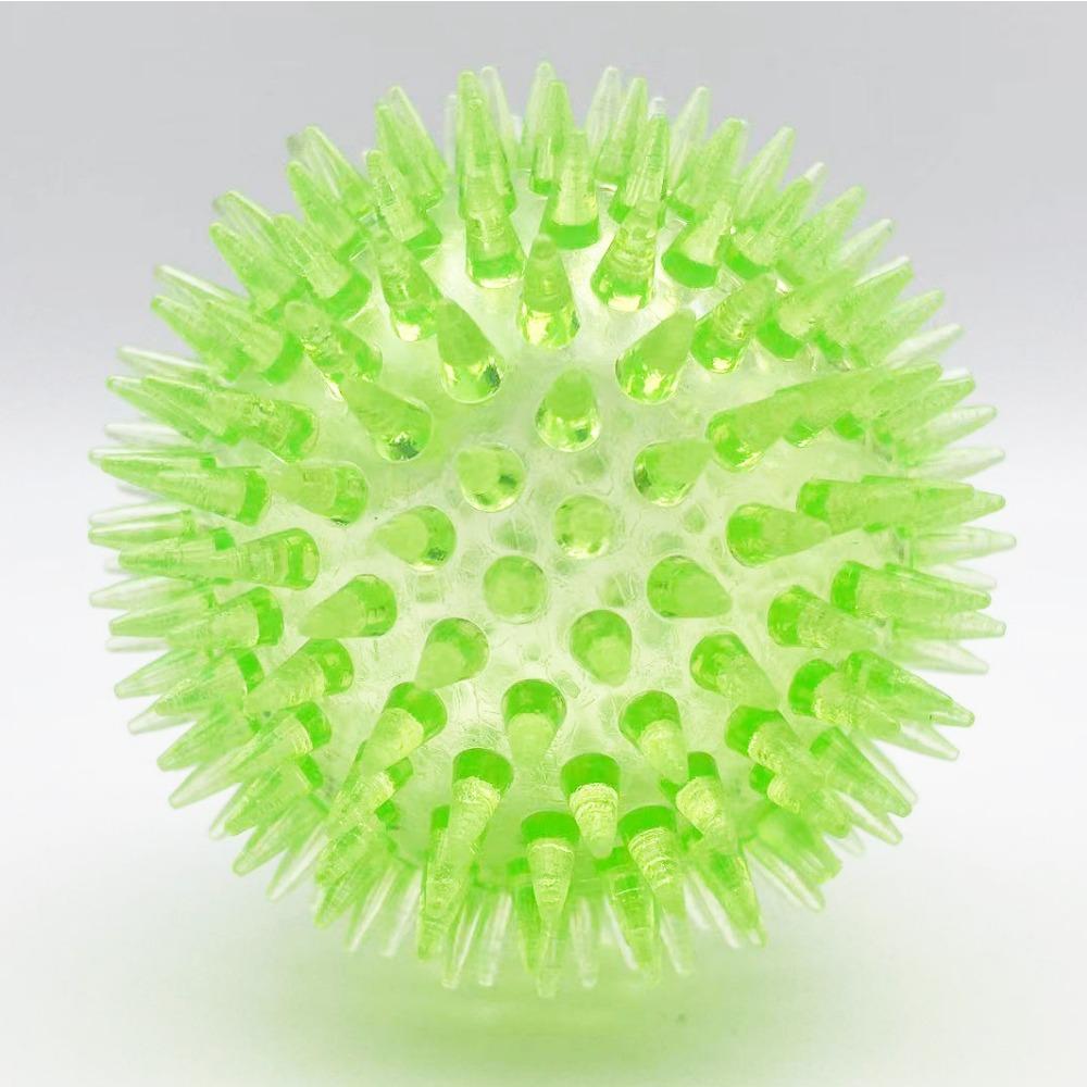 Brinquedos para Animais de Estimação Brinquedos Sonoros de TPR Bola Resistente a Mordidas de Cão Elástica Bola Espinho Médio e Grande Brinquedos para Cães