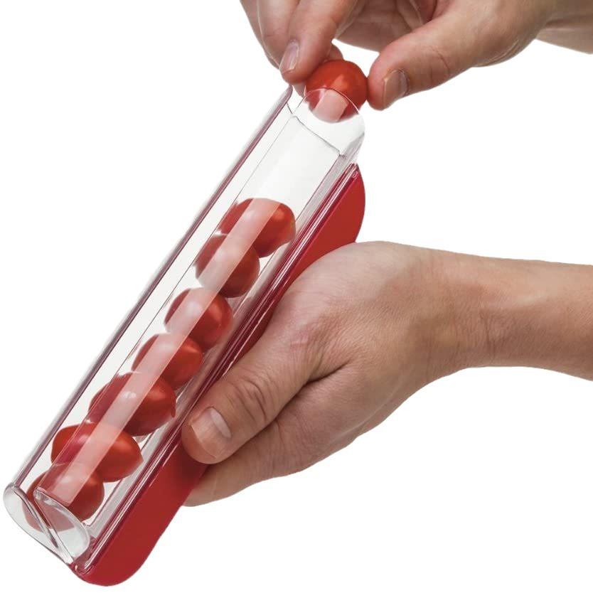 Grape Tomato Cherry Fruit Slicer Plastic Stainless Steel Kitchen Tool for Fruits Vegetables