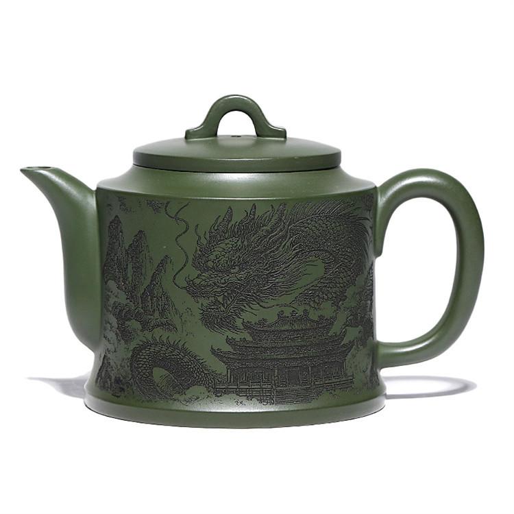 

300ml Raw Ore Azure Mud Beauty Teapot Handmade Yixing Purple Clay Tea Pot Tradition Filter Tea Set Chinese Tea Ceremony Gifts зелёный