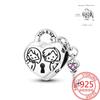 925 Silver Romantic Love Story Charm Pendant for DIY Bracelet Couple Engagement Jewelry Gifts for Her