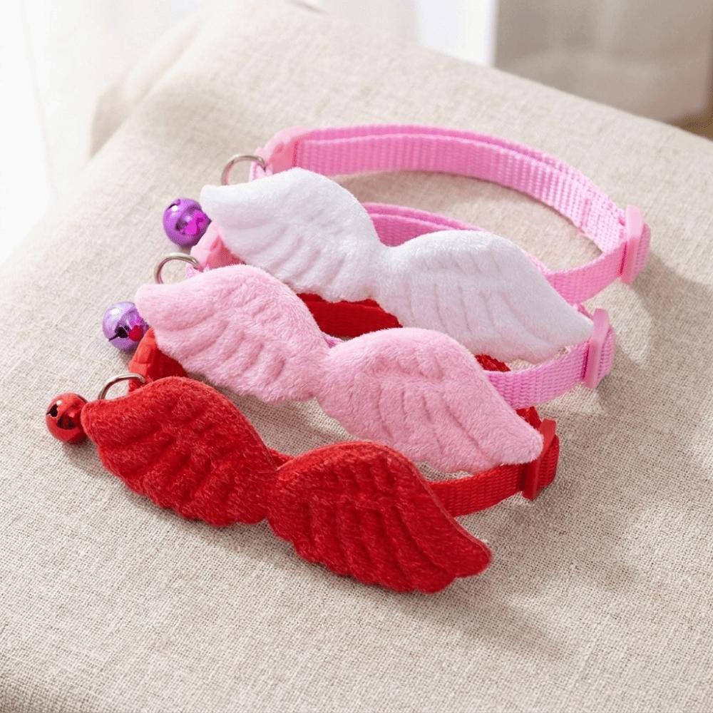 Lightweight Pet Collar Adjustable Pet Dressing Sweet Plush Wings Cat Collar Halloween Christmas