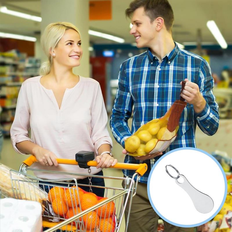 1PC Stainless Steel Shopping Cart Tokens Keychain Bottle Opener Grocery Store Shopping Cart Supermarket Anti-lost Hanging Tag