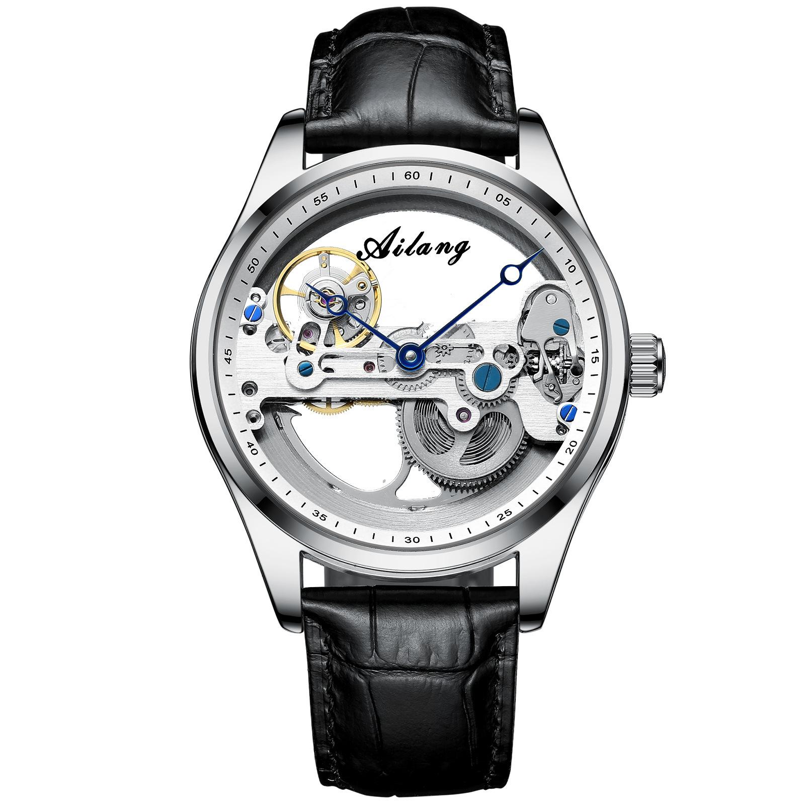 

AILANG New Automatic Skeleton Mechanical Watch Men Корейська мода водонепроникний чоловічий механічний годинник