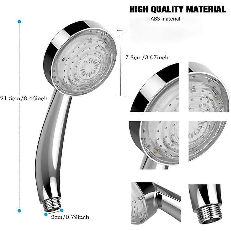 Pommeau de Douche, Douchette Douche Salle de Bain Universelle, 7 LED Couleurs Changement de Couleur Automatique, Haute Pression Economie Deau Protecti