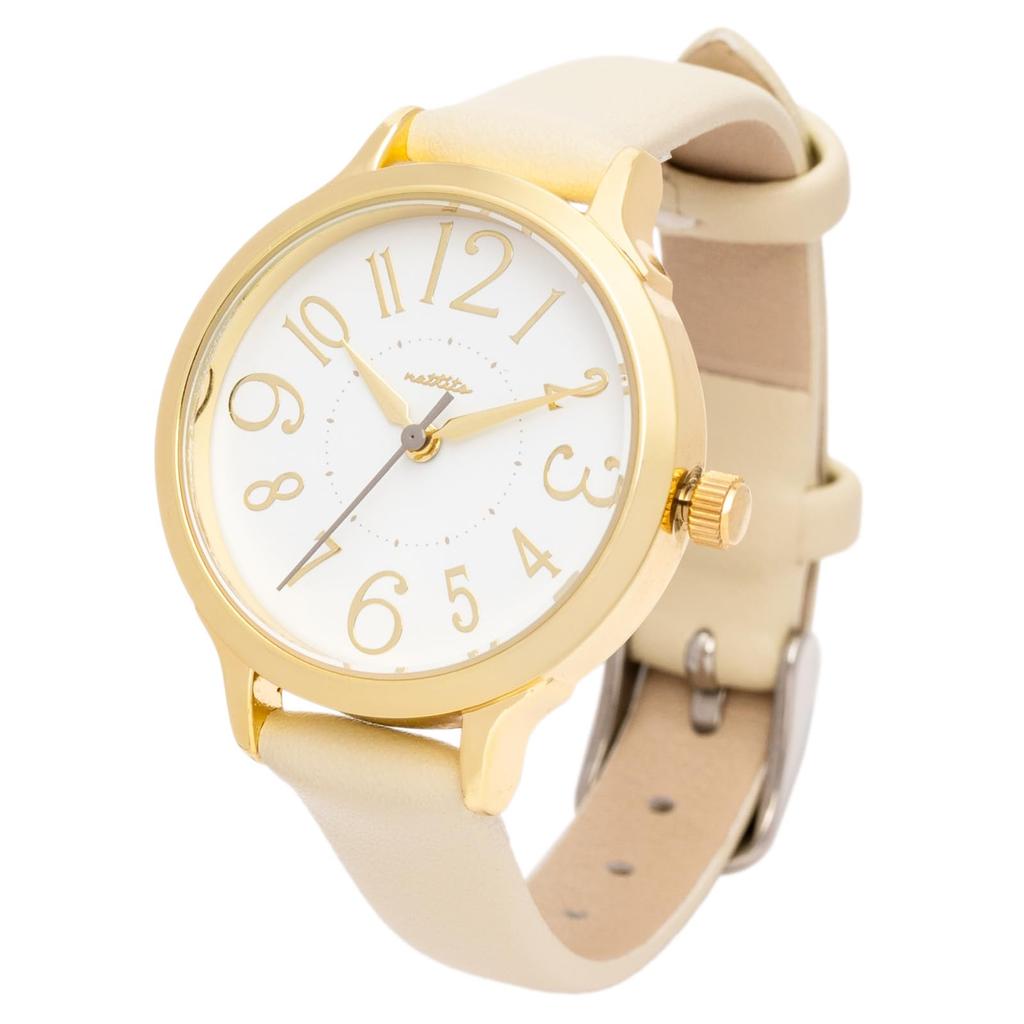 Fieldwork Analog Watch with Leather Simple and Easy to Letre Women's Strap, Read, White, MKL2012-1