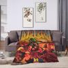 Doom Slayer Gaming Blanket  Warm Soft Print Plush Throw Blanket For Couch Chair Sofa Bed Camping Flannel Bedspread Bed Cover