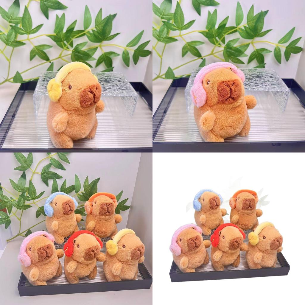 Adorable Plush Capybara Toy With Colorful Headphones Perfect For Birthdays And Collectors
