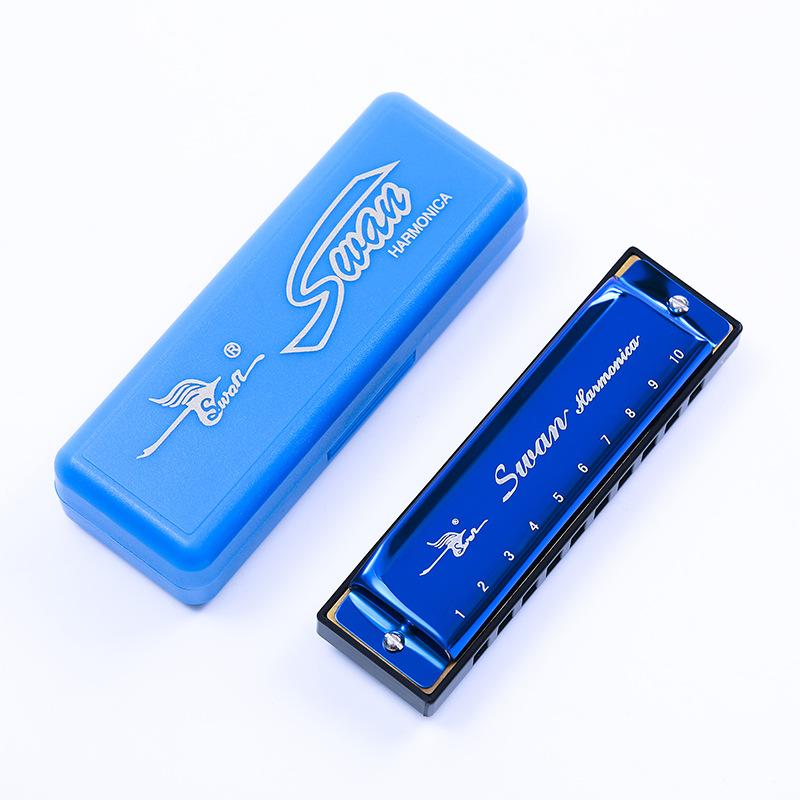 Mundharmonika 10 Löcher C-Ton Mundorgel Phosphorbronze Gehäuse Diatonische Anfänger-Mundharmonika Set für Kinder