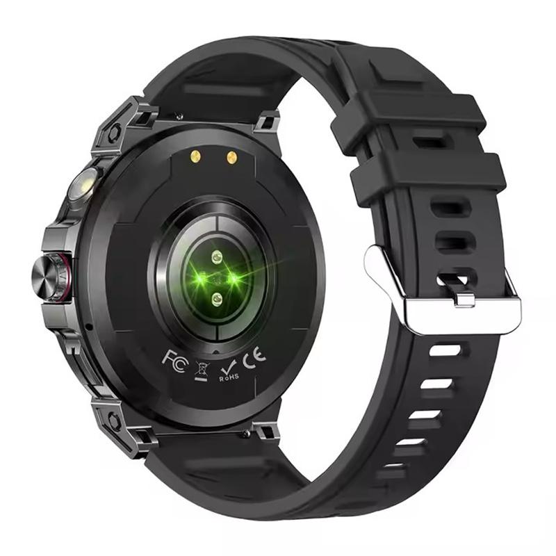 KC89 Smart Watch Men Outdoor Sports LED Flashlight Copmpass Bluetooth Call AI Voice Health Monitoring Fitness Track Smartwatch