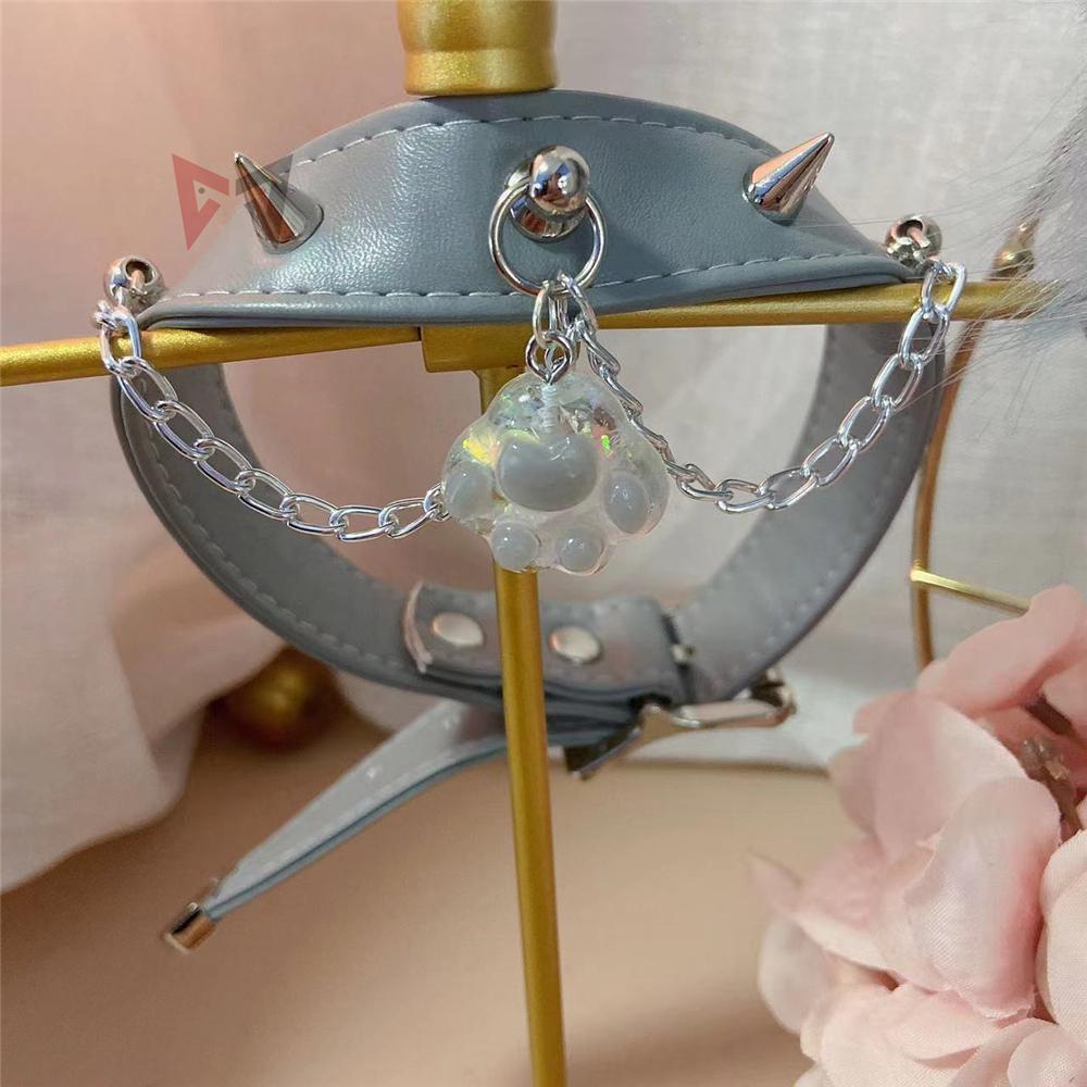 

New Hand Made Light Blue The Nine-Tailed Fox Ahri Ears Hairhoop Tail Necklace Hairbands Headwear Cosplay Costume Accessories One Size&Ahri Fox
