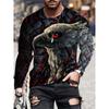 Camiseta de manga larga con estampado de águila 3D para hombre, camiseta informal de otoño para uso diario, camiseta de manga larga para hombre, camiseta de moda urbana para exteriores.