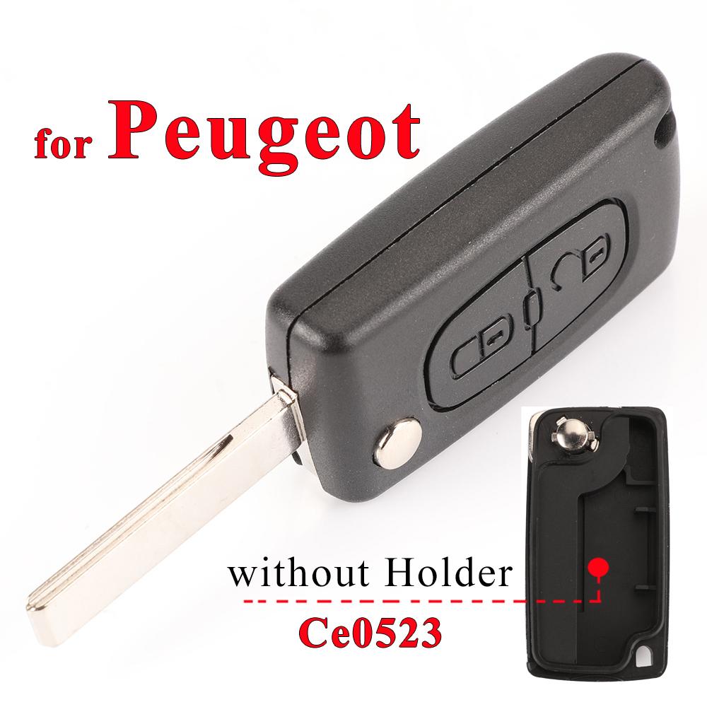 jingyuqin 10pcs HCA Hu83 Flip Remote Key Shell 2 Button for Peugeot 307 408 308 3008 Citroen C2 C5 C6 C8 Xsara Picasso Fob Case