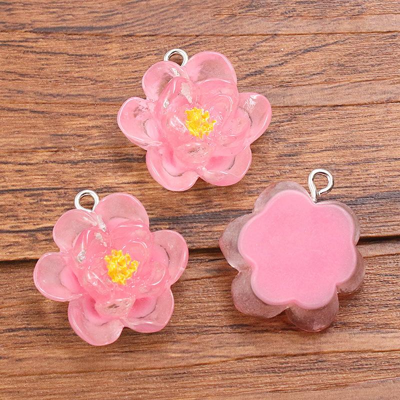 10pcs 22X23mm DIY Resin Accessories Five-petal Flower Pendant Accessories