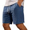 Mens Lightweight Cotton Linen Shorts Loose Fit Elastic Waist Drawstring Casual Sport Beach Walk Short Pants