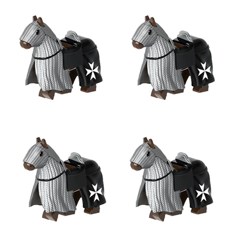 MOC Medieval Military Building Blocks Cavalry Regiment Knight Horse Animal Accessories Set Mini Bricks Buy Goods Boy Toy Gift
