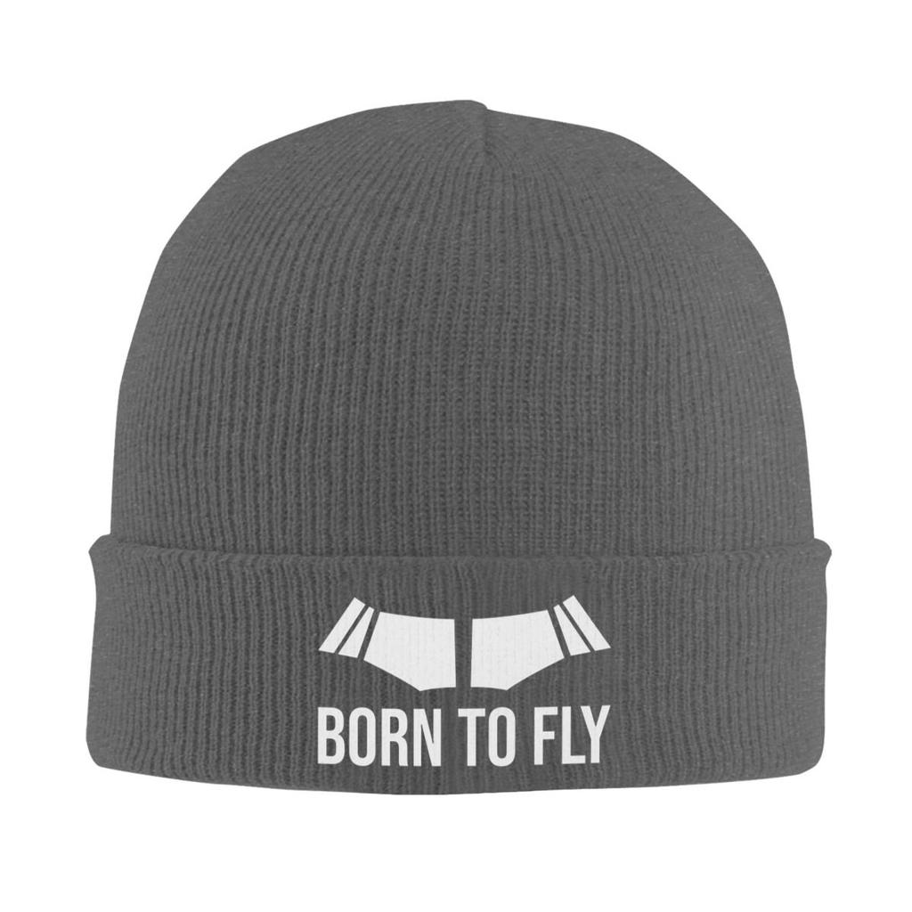 Born To Fly Flugzeugpilot Flieger Warme Strickmütze Winter Strickmütze Mütze Beanie Hip Hop Kappen für Unisex