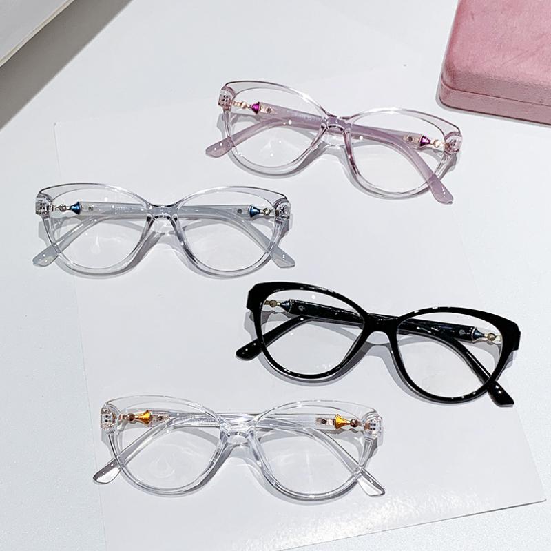 Ladies Cat Eye Fashion High-definition Anti Blue Light Reading Glasses Ultra Light Portable Presbyopic Eyeglasses