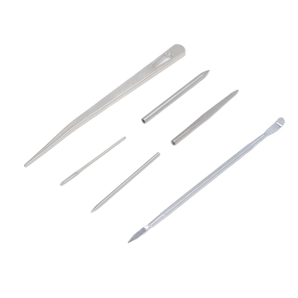 6PCS Paracord Stitching Set Stainless Steel Lacing Needles Smoothing Tool for DIY Paracord Work Leather Weaving
