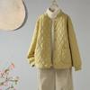 Women's Quilted Diamond Pattern Winter Short Jacket Loose Fashion Solid Color Lightweight Cotton Padded Coat