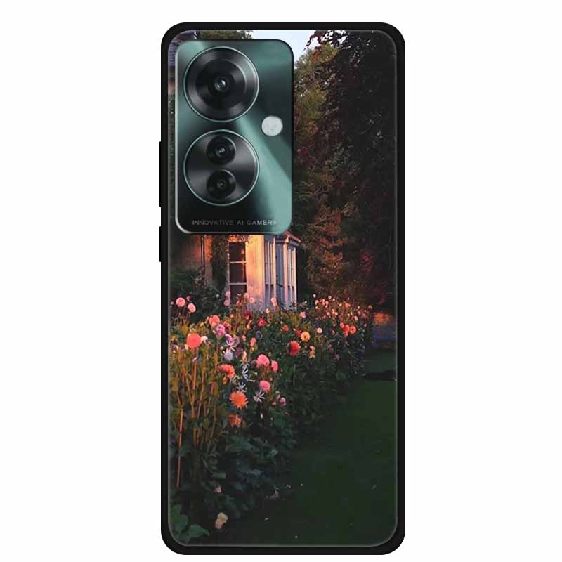 Phone Case for Oppo Reno11 A Silicone TPU Soft Back Cover for Reno 11 A 11A Fashion Shell Floral Shiled Capa 6.7" Funda