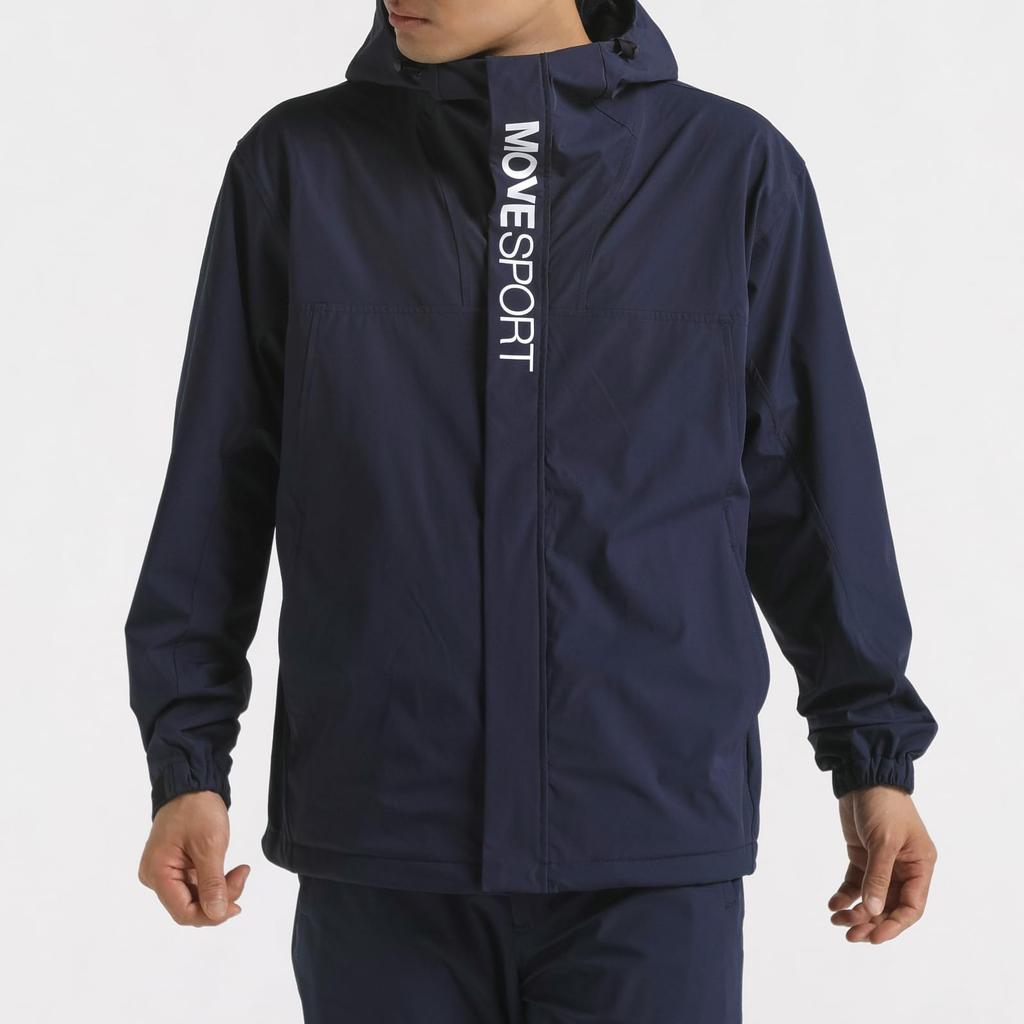 Windbreaker Descente HEATNAVI Nylon Full Zip Hoodie Water Repellent Training NV [Move Sports]