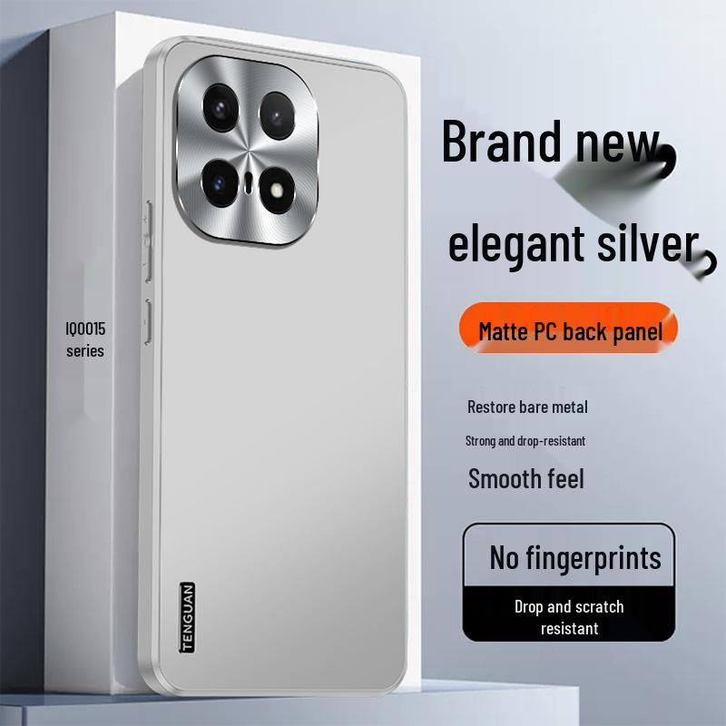 IQOO15 Frosted Metal Lens Frame Case: Sleek, Full-Coverage, Anti-Drop Protection for Men.