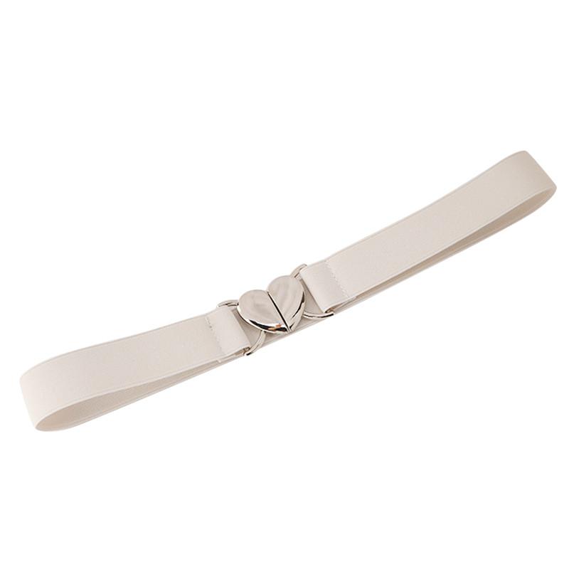 Women Elastic Belts Love Heart Metal Buckle Waist Dress Coat Sweater Decorative Elegant Exquisite Waistband Accessories