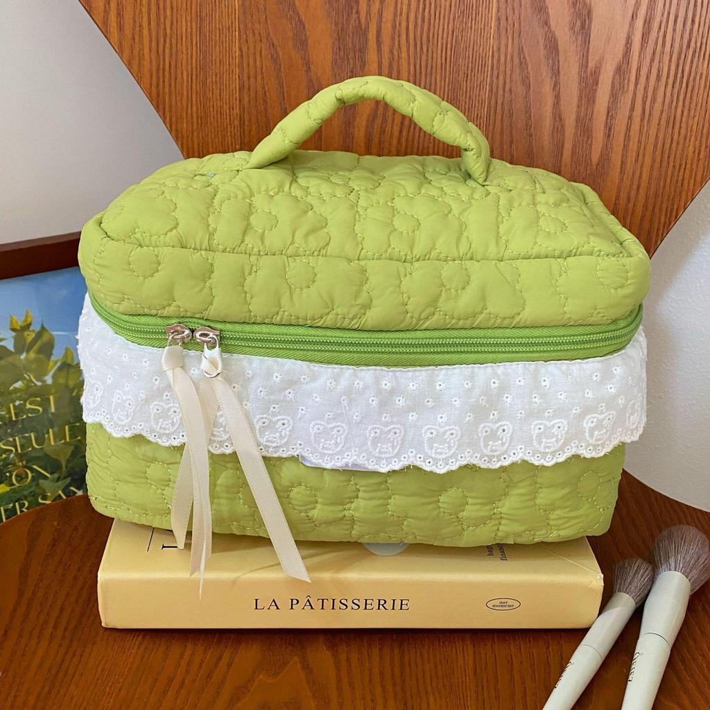 Soft Fluffy Flower Makeup Bag, Large Capacity, Macaron Color