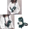 Sac bandoulière en peluche dinosaure pour filles avec poche zippée et intérieur en nylon