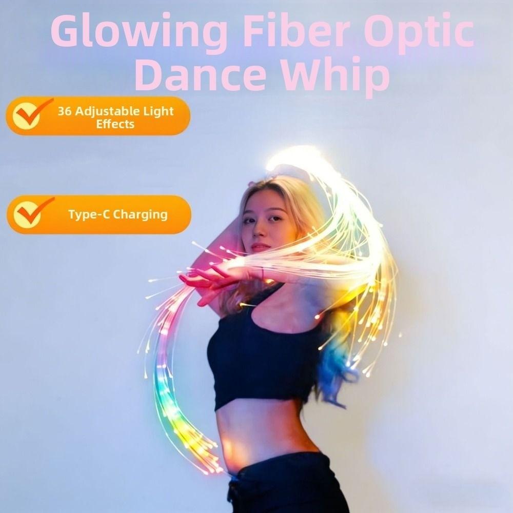 Rechargeable Optical Hand Rope Colorful Pixel Light-up Whip Glowing Waving Flash Whip Cosplay